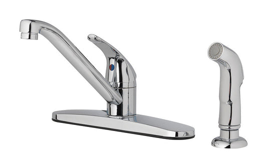 Oakbrook 4877379 One Handle Polished Chrome Kitchen Faucet with Deck M | Faucets | Kitchen + Metal