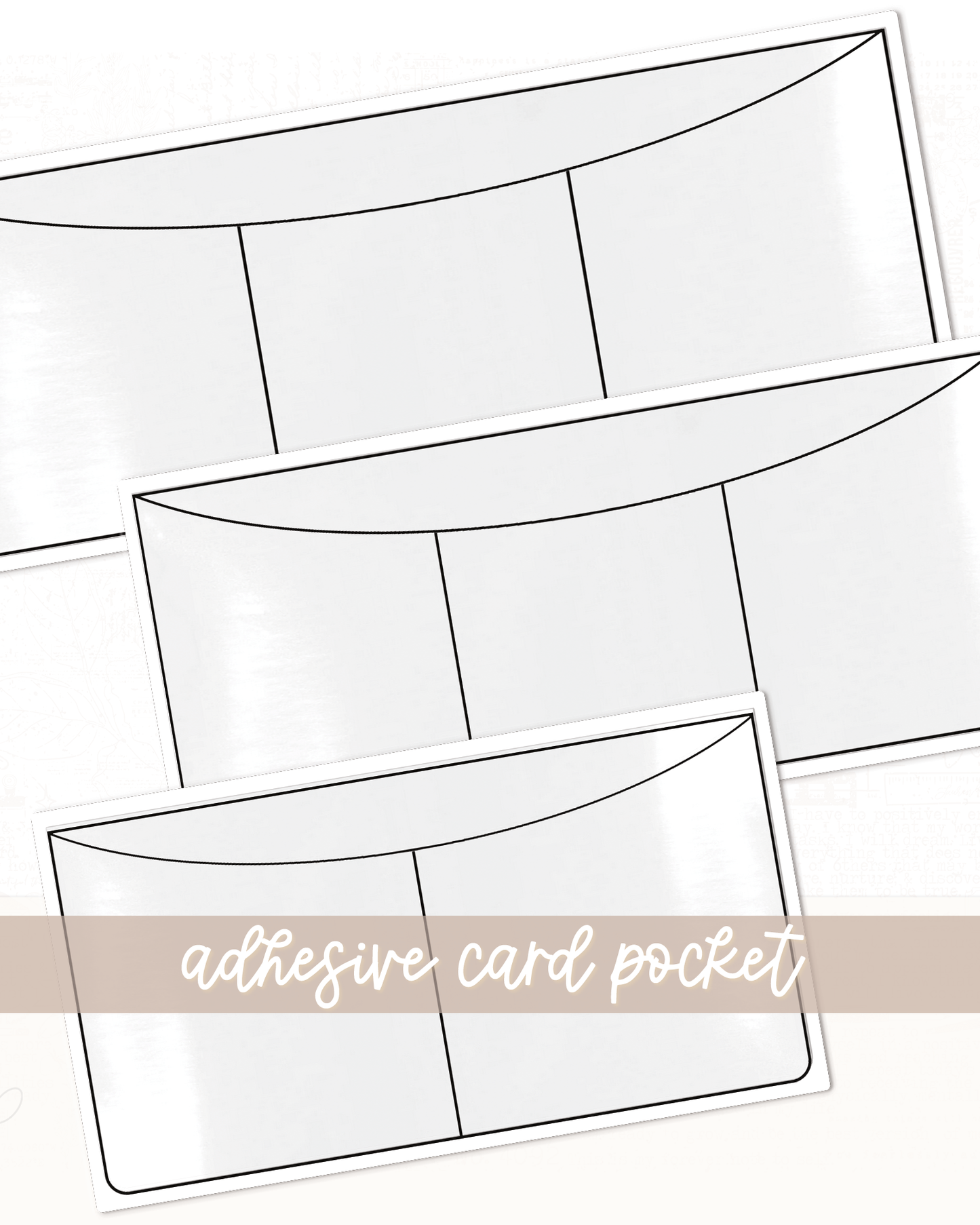 Adhesive Pocket | Divided Card Adhesive Pocket | Small, Medium & Large