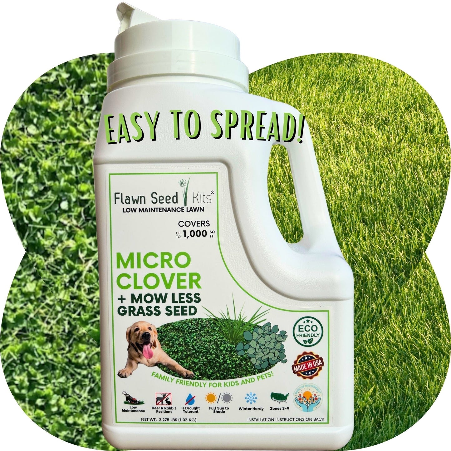 Micro Clover + Mow Less Grass Seed