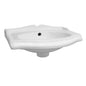 Isabella Collection Small Rectangular Wall Mount Basin with Integrated Oval Bowl, Backsplash, Decorative Trim, Overflow and Faucet Drilling