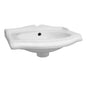 Isabella Collection Small Rectangular Wall Mount Basin with Integrated Oval Bowl, Backsplash, Decorative Trim, Overflow and Faucet Drilling