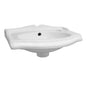 Isabella Collection Small Rectangular Wall Mount Basin with Integrated Oval Bowl, Backsplash, Decorative Trim, Overflow and Faucet Drilling