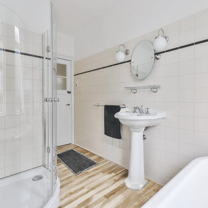 Isabella Collection Traditional Pedestal with an Integrated small oval bowl,Backsplash, Dual Soap Ledges, Decorative Trim and Overflow