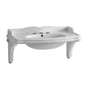Isabella Collection Large Rectangular Wall Mount Basin with Integrated Oval Bowl and Ceramic Shelf Supports