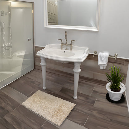 Isabella Collection 40" Rectangular Console Sink with integrated oval bowl, backsplash and ceramic leg support