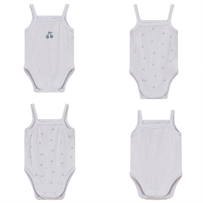 Ribbed Cherry Print Onesie Set