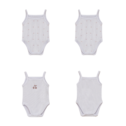Ribbed Cherry Print Onesie Set