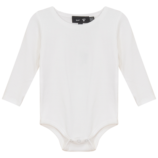 Pointelle Long Sleeve Rib Onesie