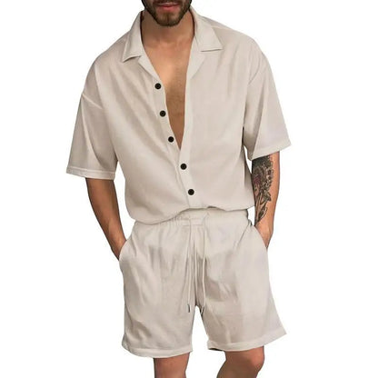 Cardigan casual beach shorts set