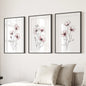 Floral Minimalist Art Posters. 3 Piece Wall Decor