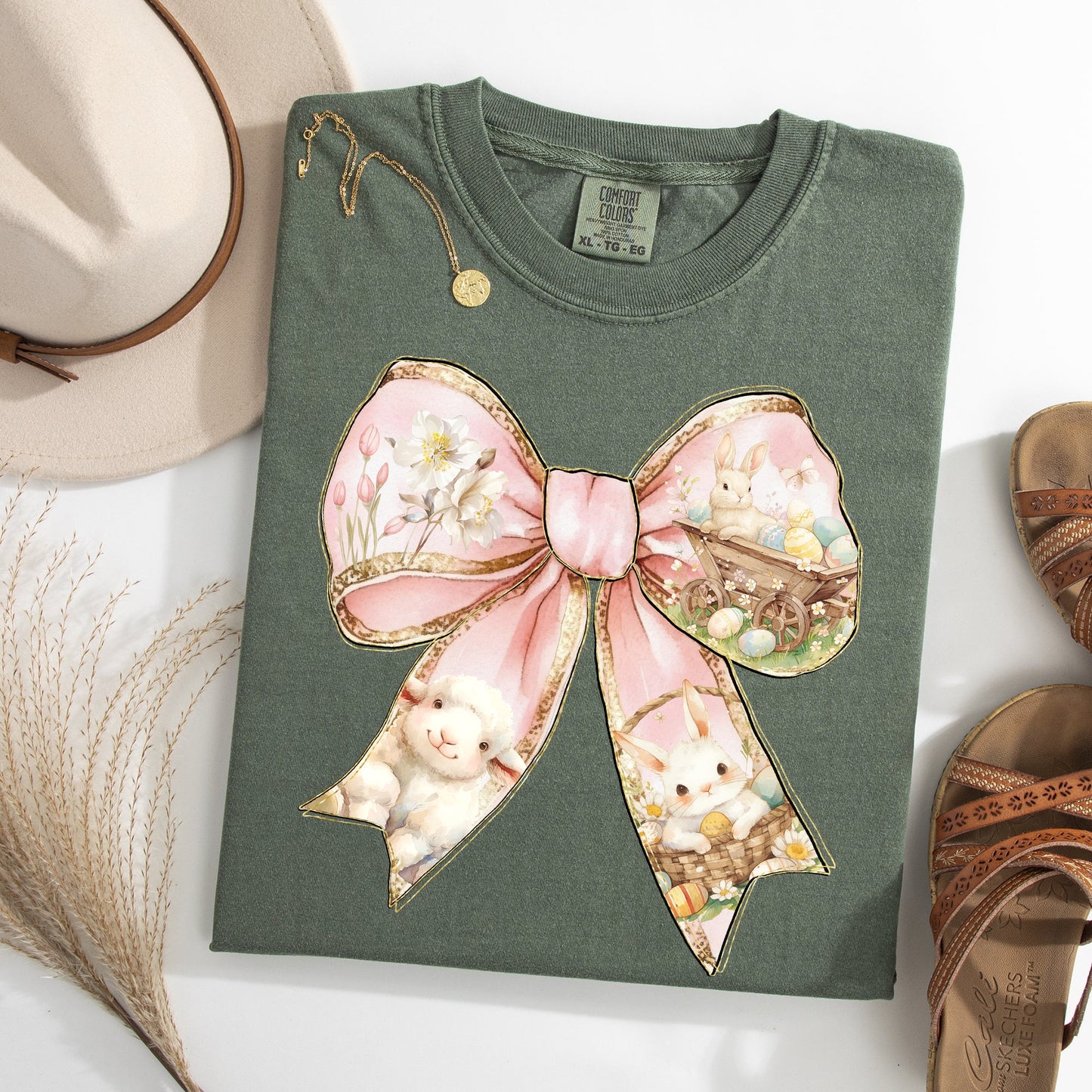 Adorable Bow, Ribbon, Easter, Bunny, Jesus, Rabbit, Holiday Tshirt Comfort Colors T-Shirt