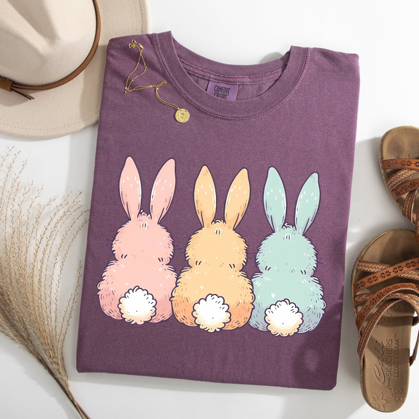 Adorable Bunnies In A Row, Easter, Bunny, Jesus, Rabbit, Holiday Tshirt Comfort Colors T-Shirt