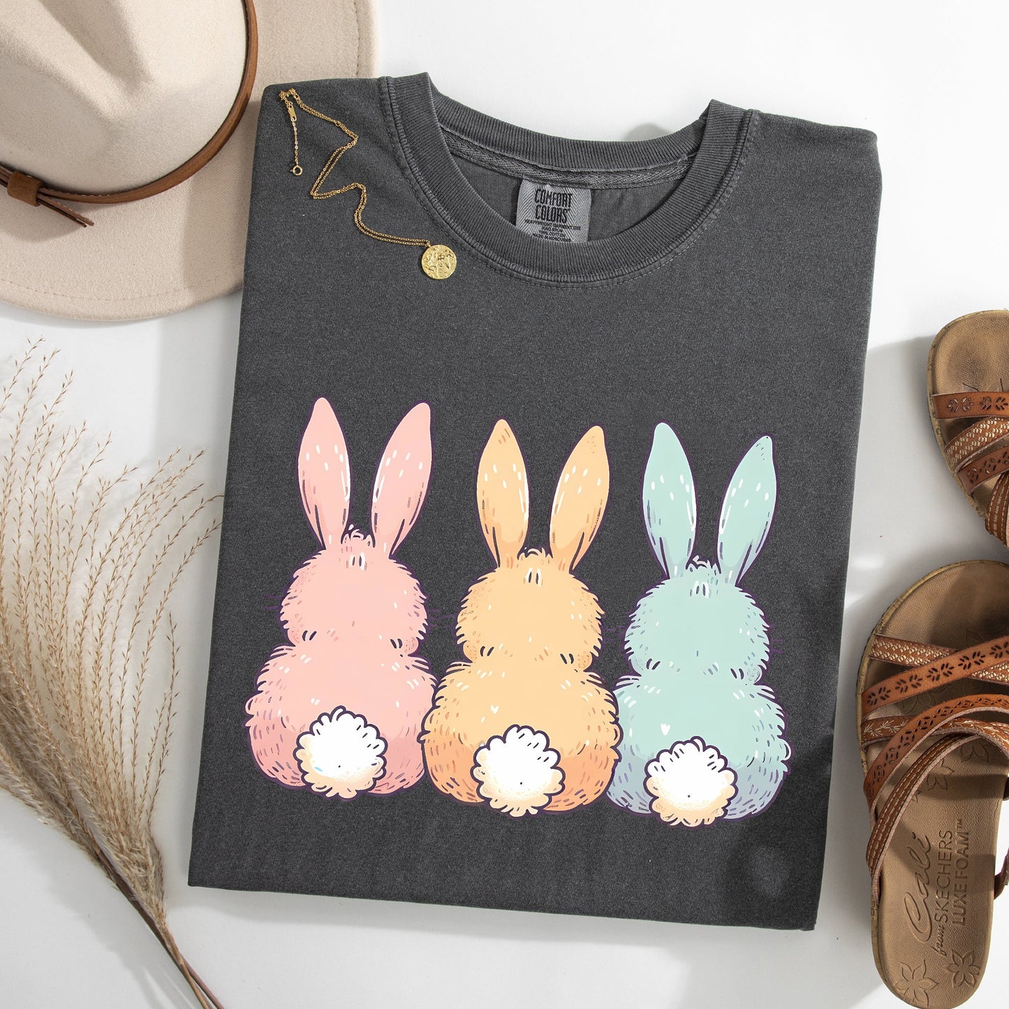 Adorable Bunnies In A Row, Easter, Bunny, Jesus, Rabbit, Holiday Tshirt Comfort Colors T-Shirt