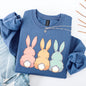 Adorable Bunnies In A Row, Easter, Bunny, Jesus, Rabbit, Holiday Sweatshirt