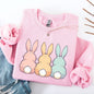 Adorable Bunnies In A Row, Easter, Bunny, Jesus, Rabbit, Holiday Sweatshirt