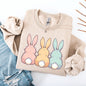 Adorable Bunnies In A Row, Easter, Bunny, Jesus, Rabbit, Holiday Sweatshirt
