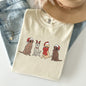Adorable Christmas Dogs, Reindeer, Santa, Retro, Xmas Tshirt Comfort Colors T-Shirt