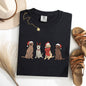 Adorable Christmas Dogs, Reindeer, Santa, Retro, Xmas Tshirt Comfort Colors T-Shirt