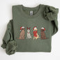Adorable Christmas Dogs, Reindeer, Santa, Retro, Xmas Sweatshirt