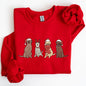 Adorable Christmas Dogs, Reindeer, Santa, Retro, Xmas Sweatshirt