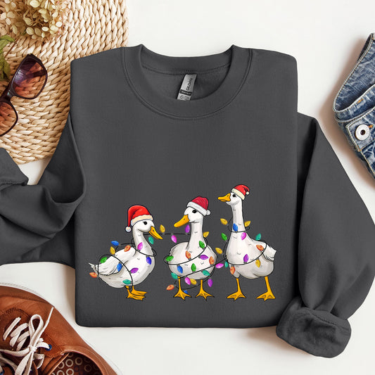 Adorable Christmas Ducks, Santa, Farmlife Sweatshirt