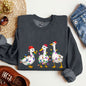 Adorable Christmas Ducks, Santa, Farmlife Sweatshirt