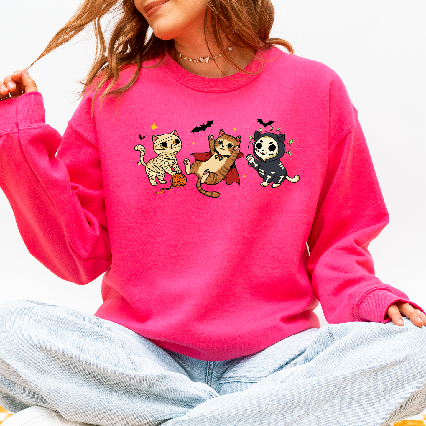 Adorable Halloween Cats, Cute, Fall, Autumn, Costume Sweatshirt