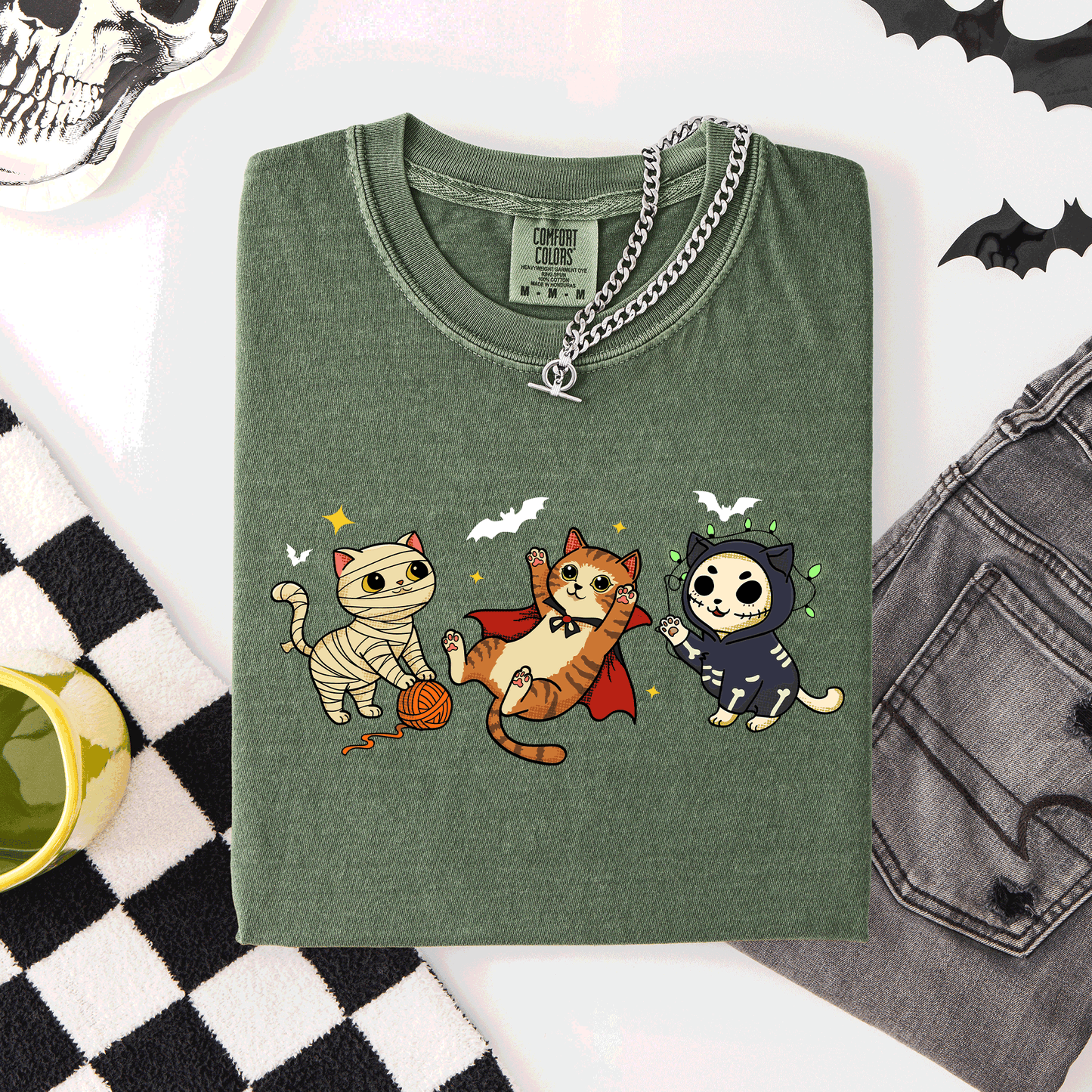 Adorable Halloween Cats, Cute, Fall, Autumn, Costume, Comfort Colors T-Shirt