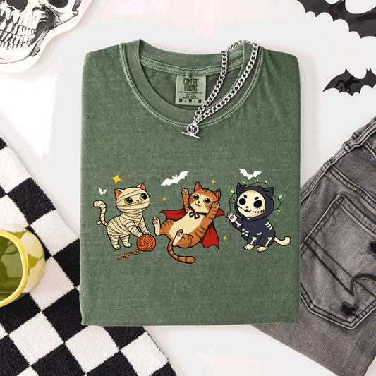Adorable Halloween Cats, Cute, Fall, Autumn, Costume, Comfort Colors T-Shirt