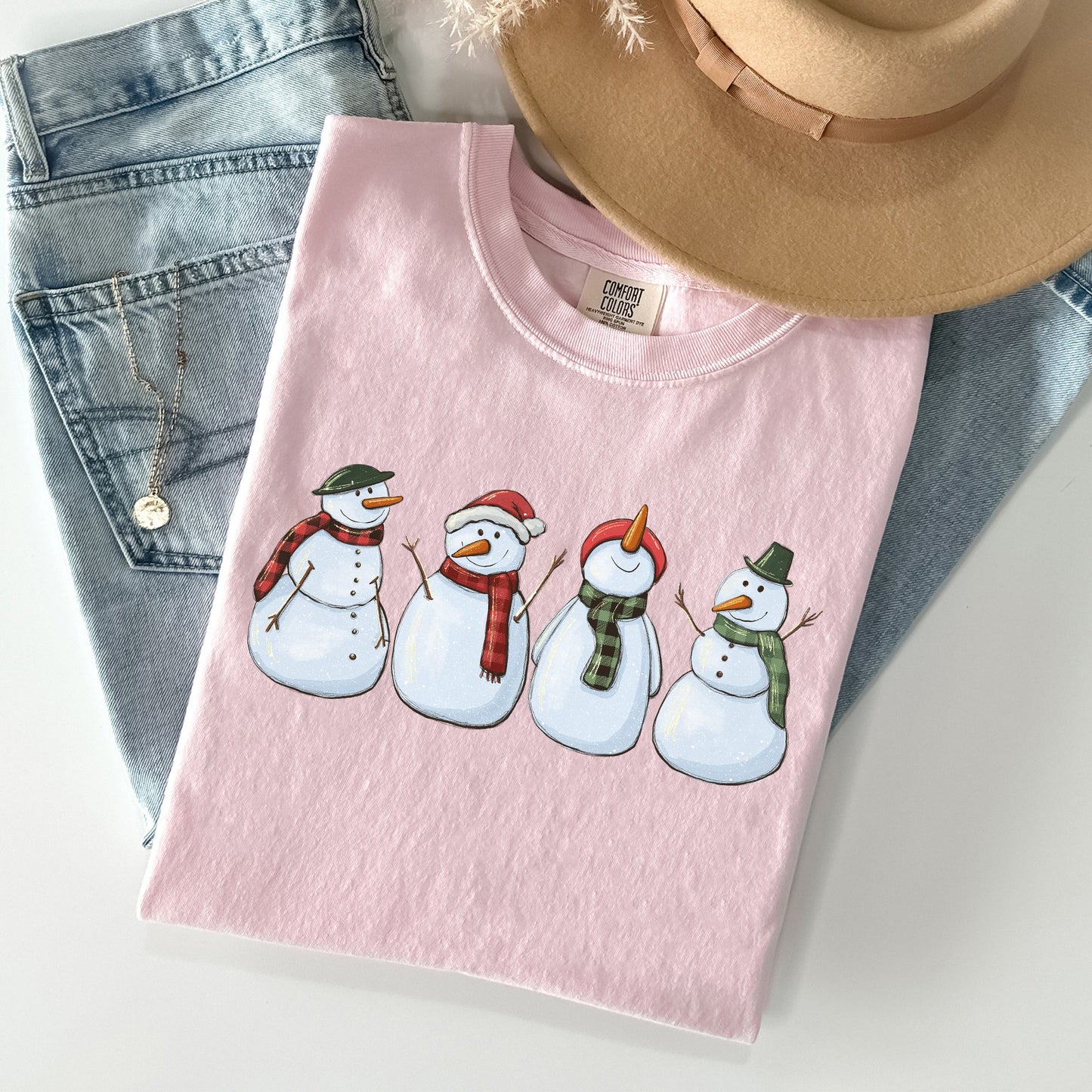 Adorable Snowman, Christmas, Winter, Santa, Xmas Tshirt Comfort Colors T-Shirt