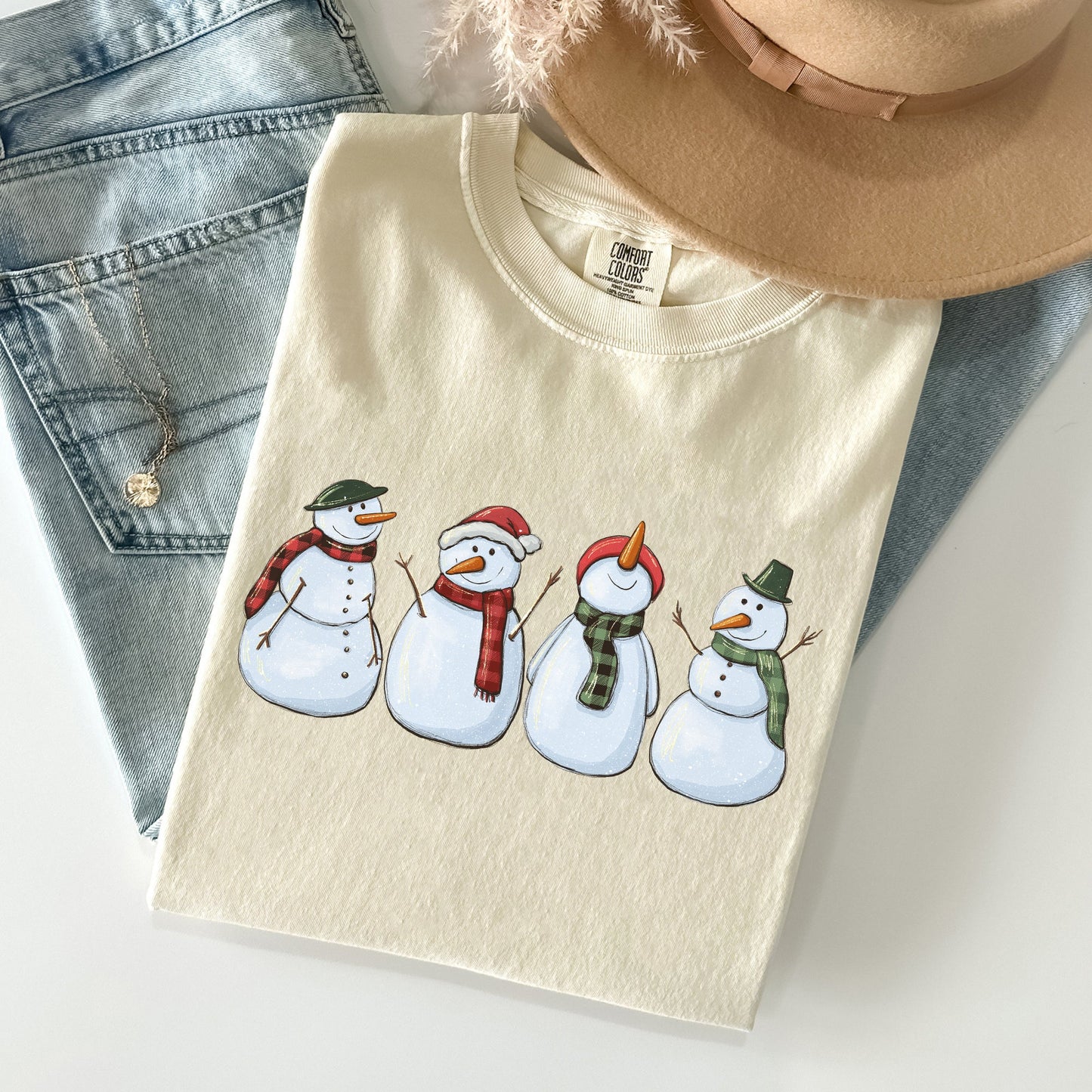 Adorable Snowman, Christmas, Winter, Santa, Xmas Tshirt Comfort Colors T-Shirt