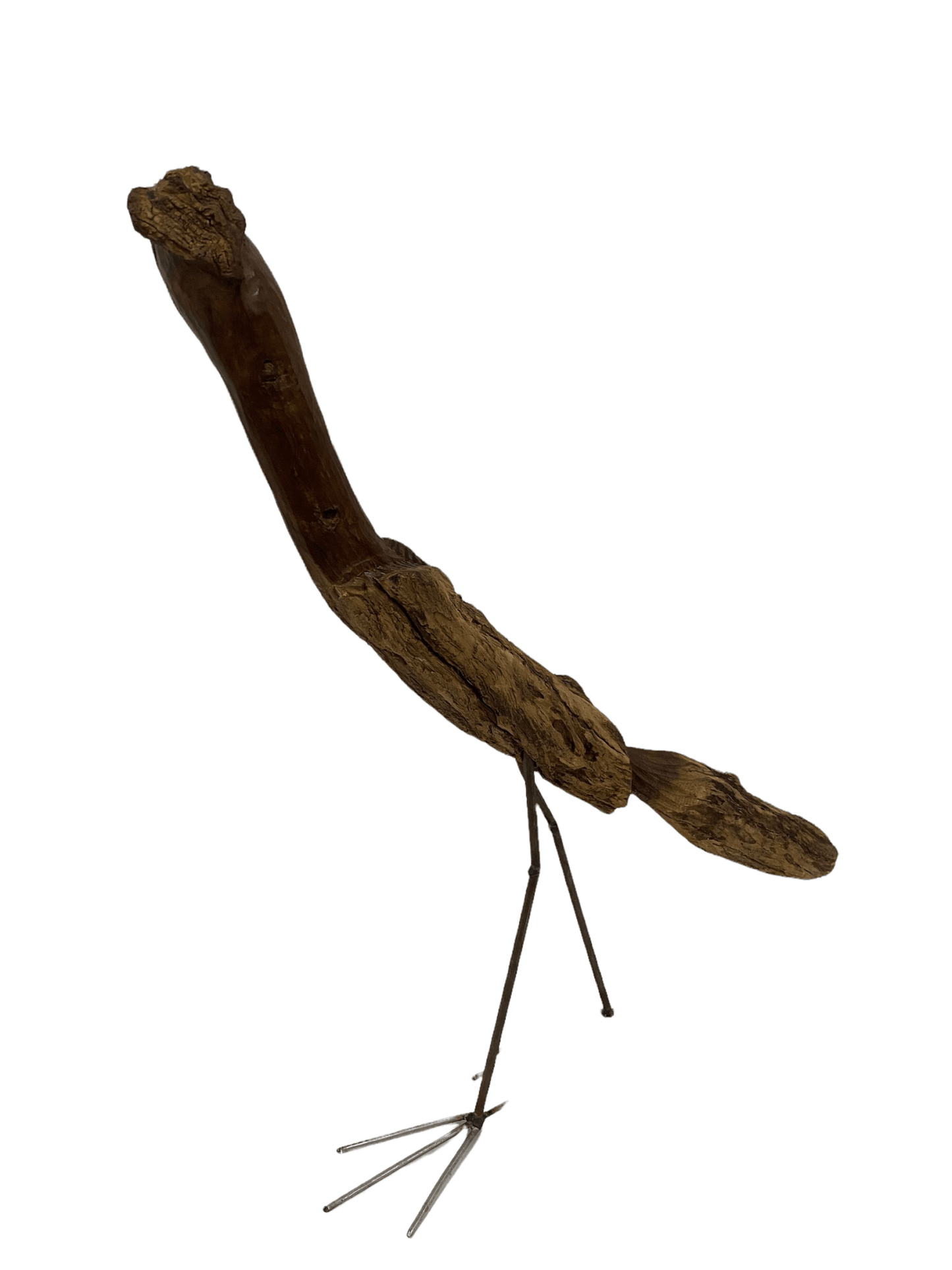 African Road Runner Bird Sculpture – Hand-Carved Rustic Home Decor