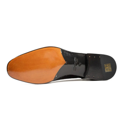 Alligator Skin Oxford Shoes Coffee