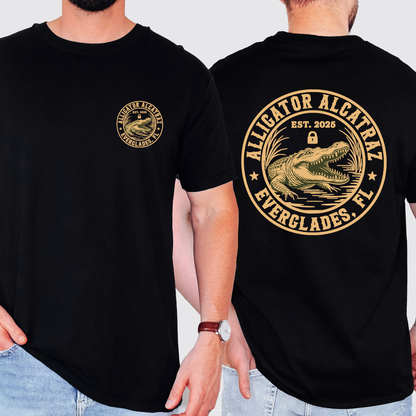 Alligator Alcatraz, ICE, Florida Everglades Funny Retro T Shirt MAGA Shirt, Front and Back Shirt
