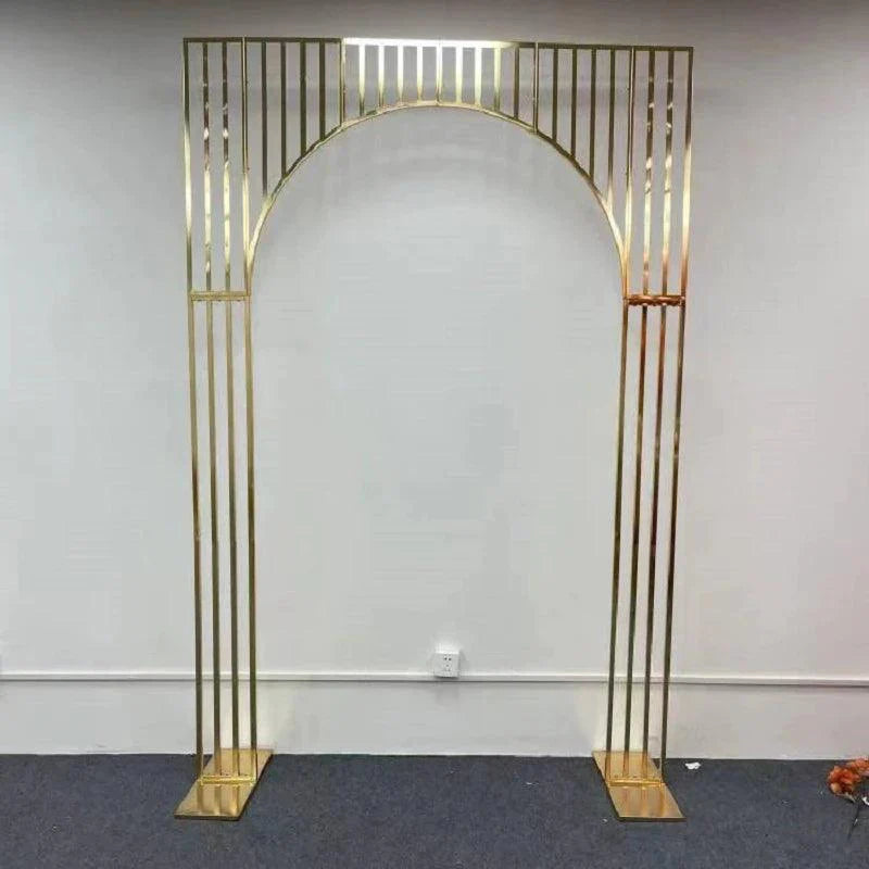 Arched Shiny Gold Tubed Wedding Backdrop Stands