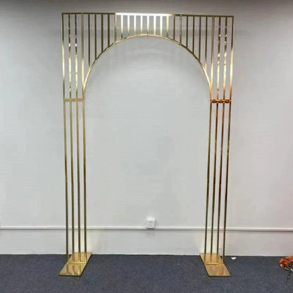 Arched Shiny Gold Tubed Wedding Backdrop Stands