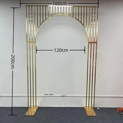 Arched Shiny Gold Tubed Wedding Backdrop Stands