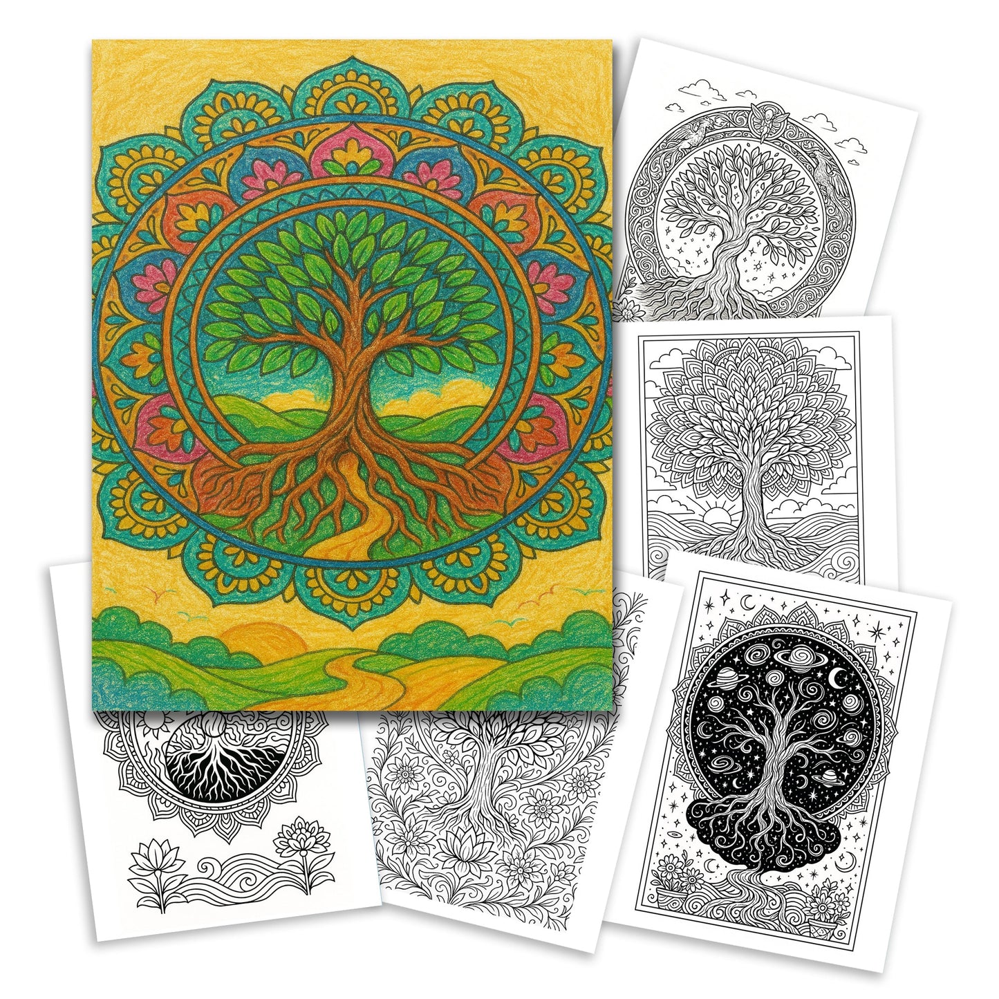 Tree of Life Mandala Coloring Book – Inspirational Nature Designs to Calm Your Mind