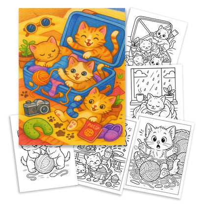 Cat Life - A Funny and Relaxing Coloring Book