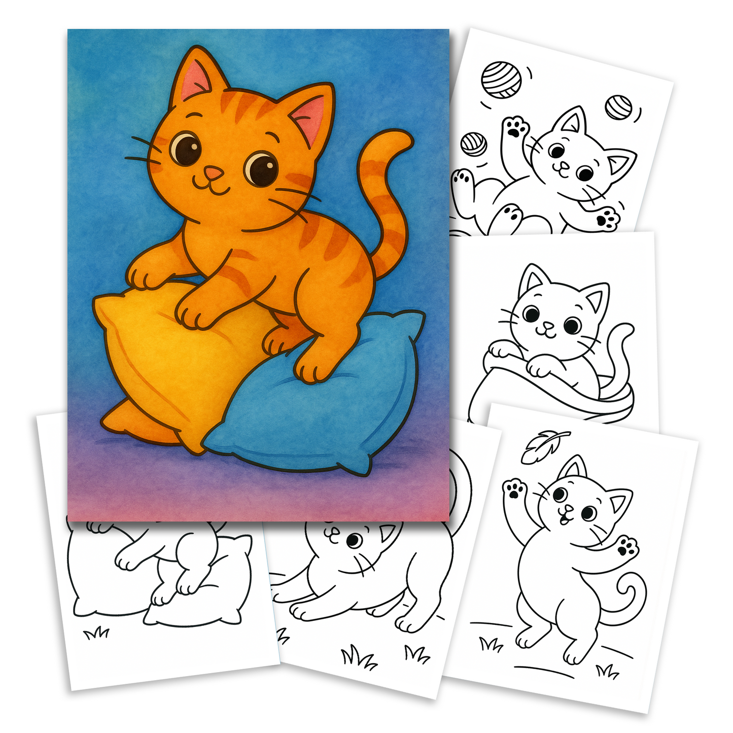 Playful Kittens Coloring Book – Cute and Funny Cats for All Ages