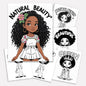 Afro Cuties Coloring Pages – 48 Pages – Cute, Chibi, Black Girl Magic – For Kids