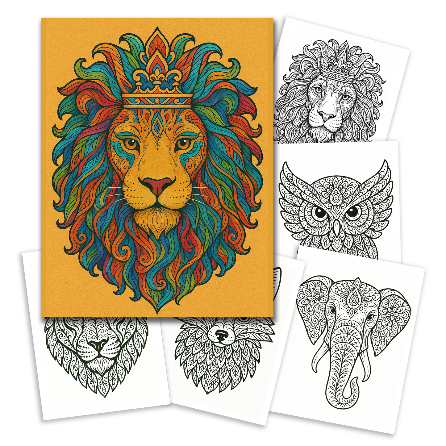 Forest Spirits Coloring Book - Animal Mandalas for Mindfulness and Relaxation