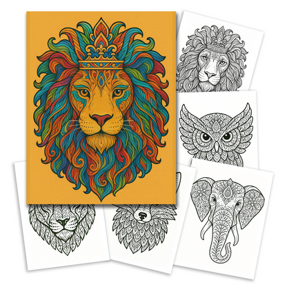 Forest Spirits Coloring Book - Animal Mandalas for Mindfulness and Relaxation