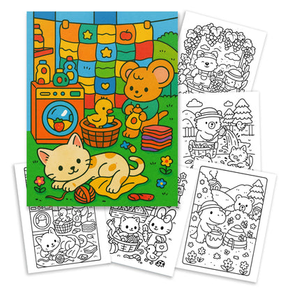 Cozy Farm Life: A Kawaii Coloring Book - Super Cute Animal Characters