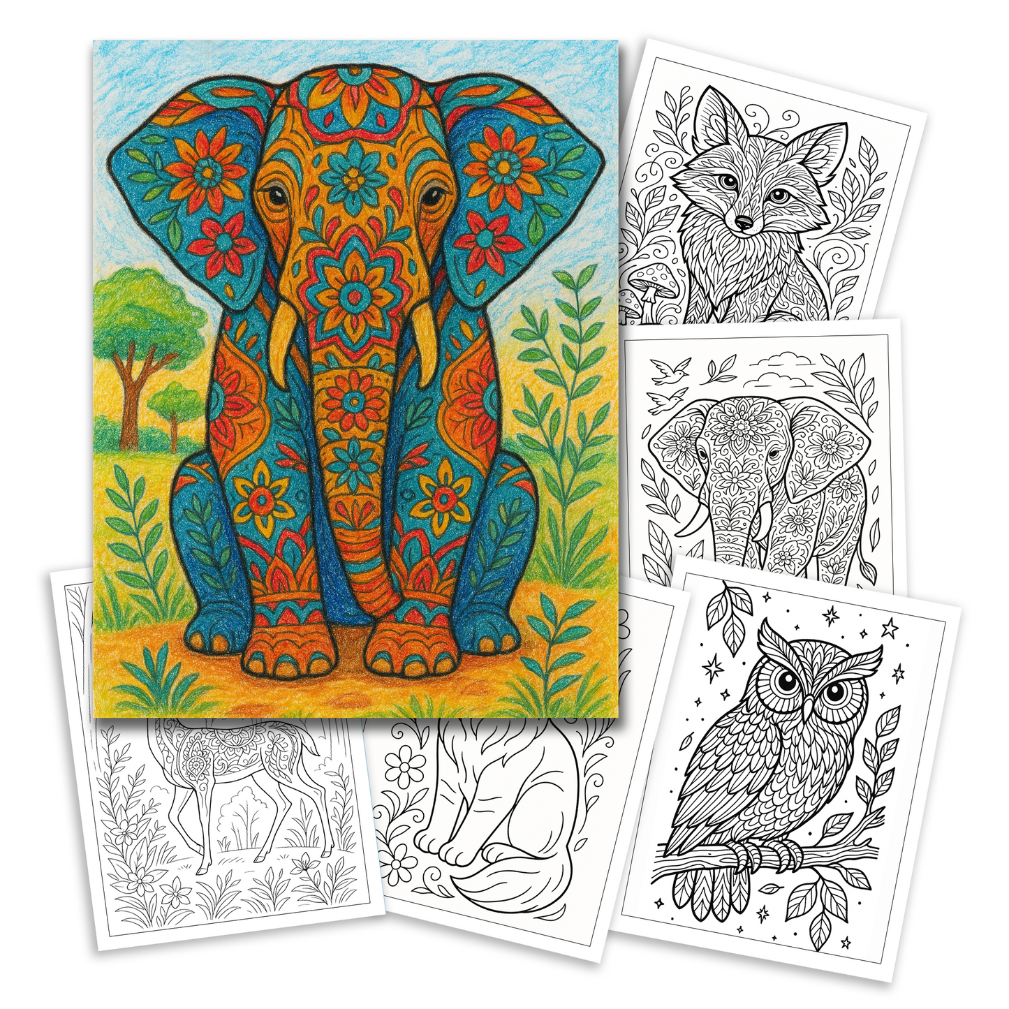 Animal Coloring Book - Coloring Fun with Rhinos, Monkeys, Lions & More