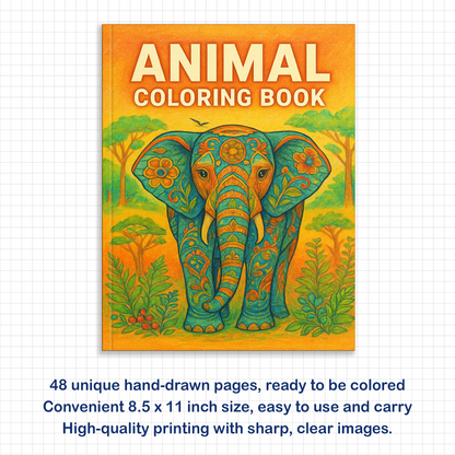 Animal Coloring Book - Coloring Fun with Rhinos, Monkeys, Lions & More