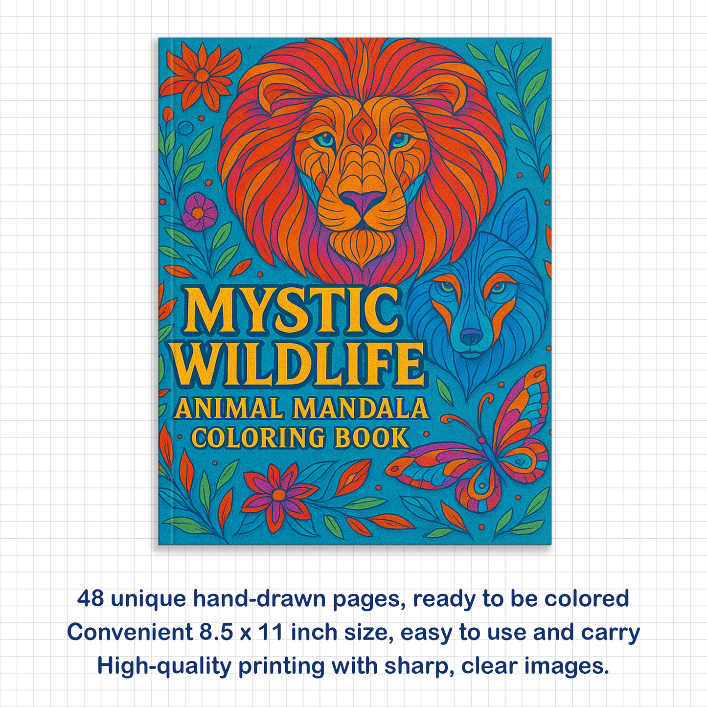 Mystic Wildlife Coloring Book - Intricate Animal Mandalas for Relaxation and Creativity