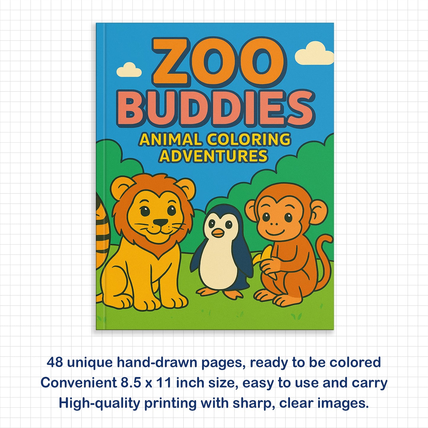 Zoo Buddies – Animal Coloring Adventures | 48 Fun Coloring Pages for Kids