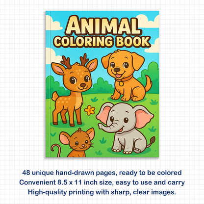 Animal Coloring Book - Fun and Easy Designs of Lions, Giraffes, Elephants & More