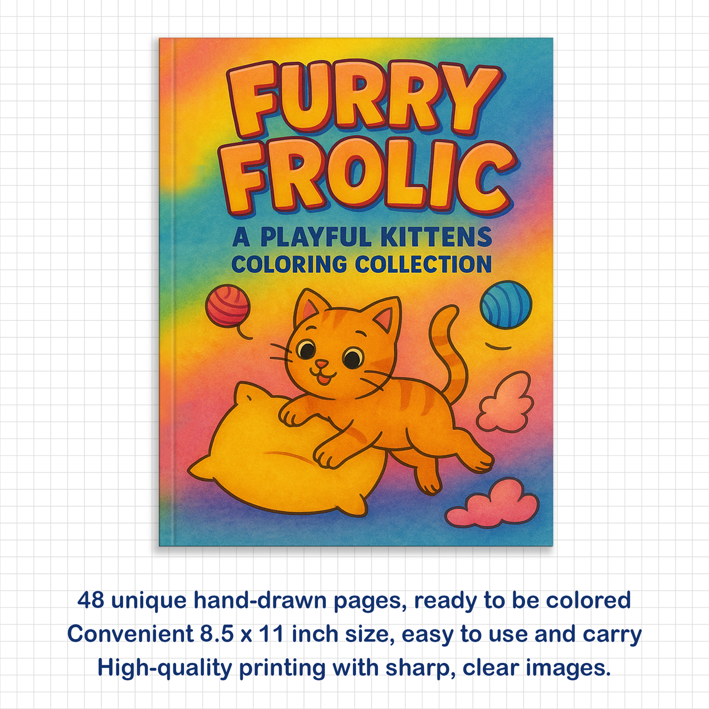 Playful Kittens Coloring Book – Cute and Funny Cats for All Ages